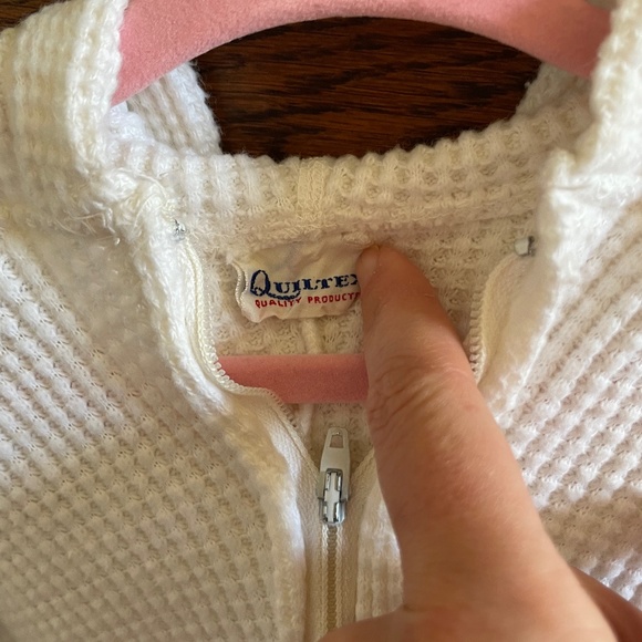 Vintage waffle zip onesie for newborn - Picture 2 of 5